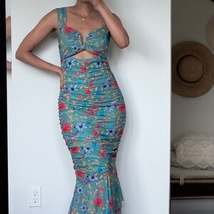 Floral Ruched Maxi Dress